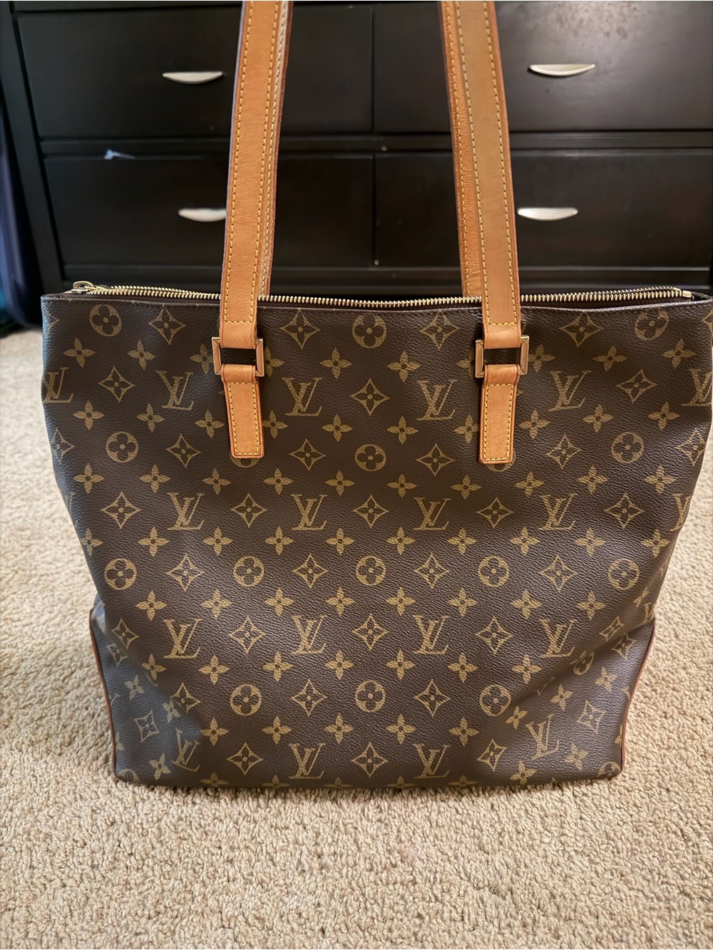 Louis Vuitton Monogram Cabas Mezzo Shoulder Tote